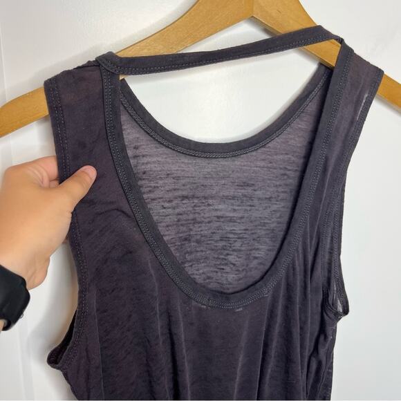 Pam & Gela Washed Burn Out Lightweight High Low Tank Top Size Small - Picture 3 of 5